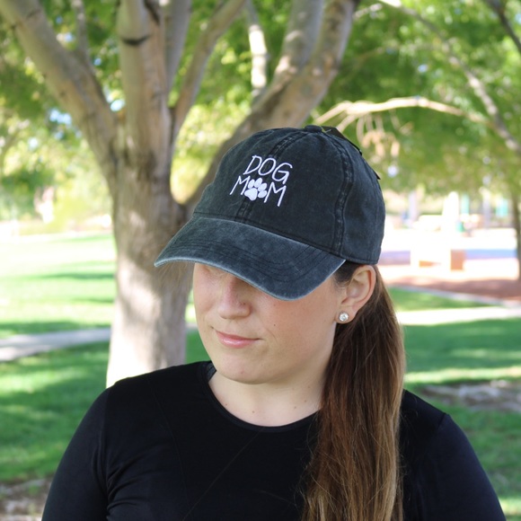 DOG MOM Faded Black Baseball Cap - Picture 3 of 4